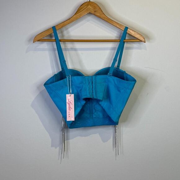 Blue Bustier with Rhinestones - Picture 4 of 5